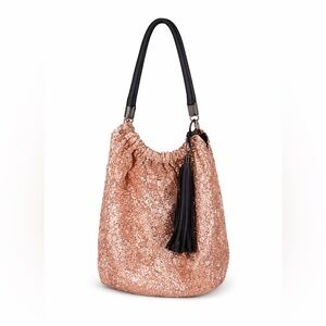Steve Madden Pink Sequin Slouchy Shoulder Bag